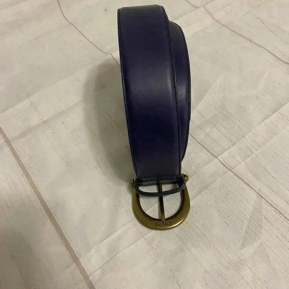 Men’s‎ Navy Blue Smooth Faux Leather Belt Fits Size 36-38 - Picture 4 of 10